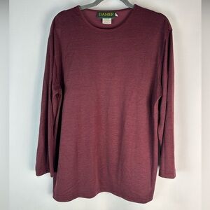 Danier Vintage Burgundy 3/4 Sleeve Crewneck Shirt/Top